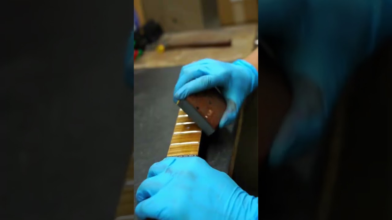 A quick overview of our fret leveling and dressing process