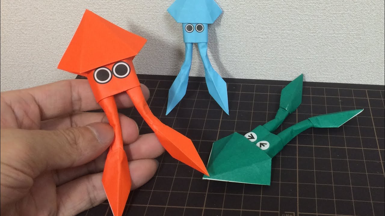 折り紙で例のイカを折ってみた スプラトゥーン 作り方 くわしい How To Make Splatoon Origami Youtube