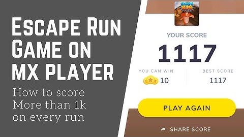Escape Run Game on MX Player | how to win in escape run game with simple tricks