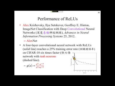 許志華機器學習 7-3-2 Nonsaturating Activation Functions (非飽和激勵函數)