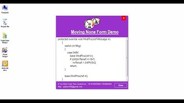 How to Move Windows None Form in Csharp Visual Studio 2010