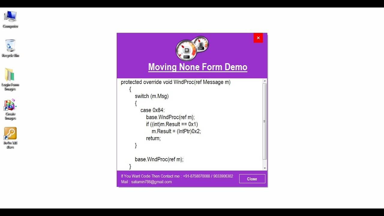 How to Move Windows None Form in Csharp Visual Studio 2010 - YouTube