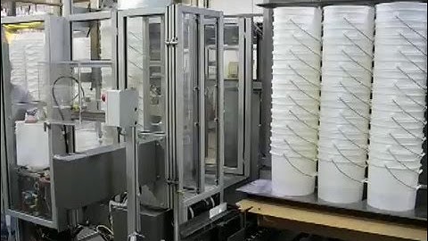 Heisler Automatic Empty Pail Palletizer & Stacker