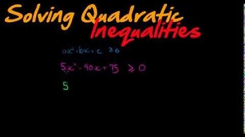 Solving Quadratic Inequalities Example 3