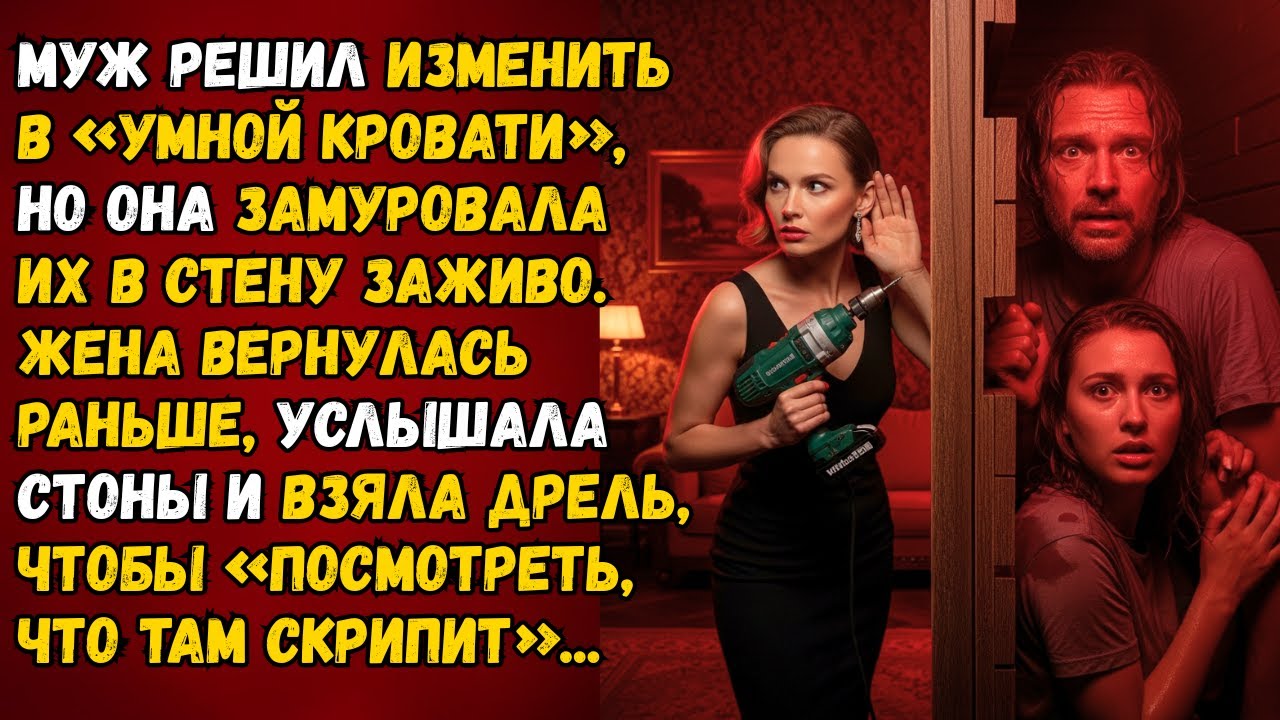 МУЖ ЗАСТРЯЛ В СТЕНЕ С ЛЮБОВНИЦЕЙ, ЖЕНА УСЛЫШАЛА СТОН И ВЗЯЛА ДРЕЛЬ! 😱