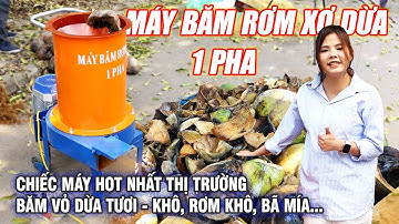 Băm Vỏ Dừa Tươi Khô - Băm Bã Mía Rơm Khô Siêu Năng Suất Với Máy Băm Rơm Dừa 1 Pha Bình Quân