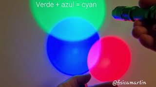 Mezcla aditiva de colores con linternas LED monocromáticas#Física #Luz 🔴🟢🔵 screenshot 1