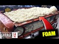 Filling the engine bay with construction foam