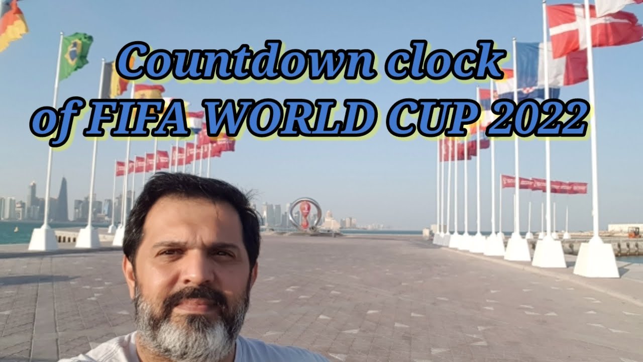 FIFA WORLD CUP 2022 Countdown Clock at Doha Corniche.