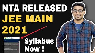 No change in Syllabus for Jee main 2021 & Neet 2021 | NTA RELEASED SYLLABUS | Breaking News Jee main
