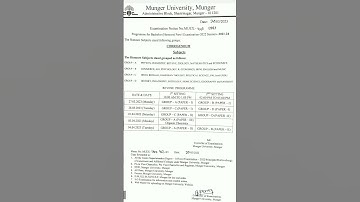 exam routine Munger University honours paper 2021-2024