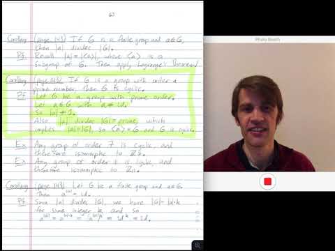 Abstract Algebra. Corollaries