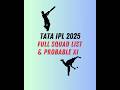 #IPL2025 #IPLSquads #Cricket2025 #IPLTeams #IPLUpdates #CricketShorts #T20Cricket #IPLHighlights