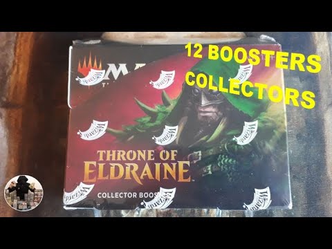 Я открываю 12 коллекционных бустеров Throne of Eldraine Edition, карты Magic The Gathering