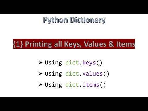 {1} Printing Keys, Values & Items || Python [ Hindi ]