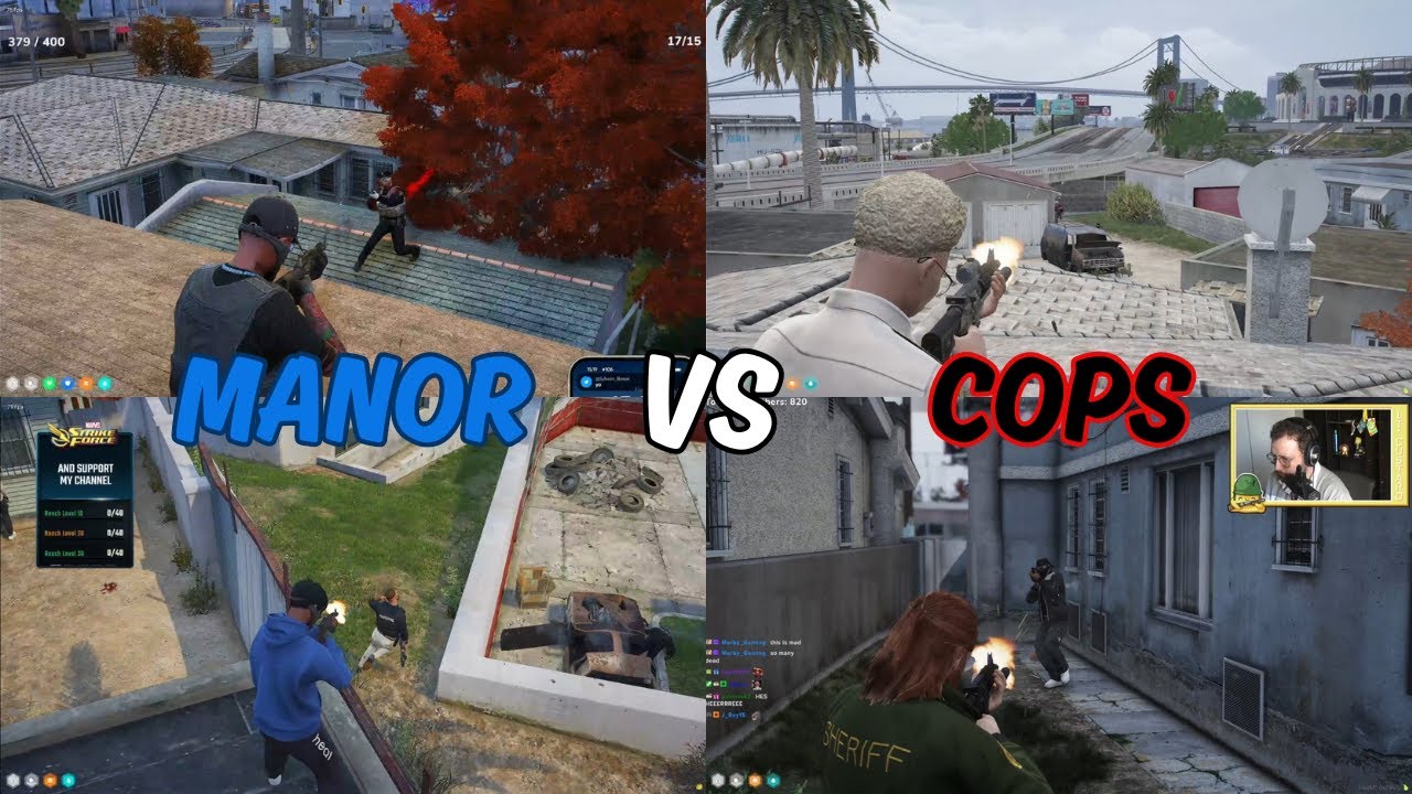 Manor vs Cops At Grove After Shooting Carmine (Multi POV) | NoPixel 4.0 GTA RP