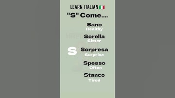 S come Stanco | Simple way of Learning Italian | Learn Italian Easy Way  #learningitalian