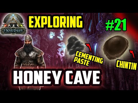 Exploring Honey Cave (Cementing paste & Chintin ) | Insane Level Dino | Epsiode ~ 21 | Ark Fjordur |