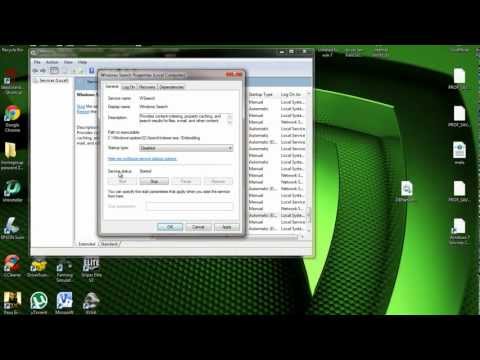 How to disable Windows 7 search indexing service (HD)