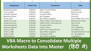 VBA Macro to Consolidate Multiple Worksheets Data Into Master Worksheet