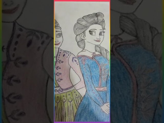 The beautiful sisters Elsa and Anna/drawing/sri vasavi creations class=