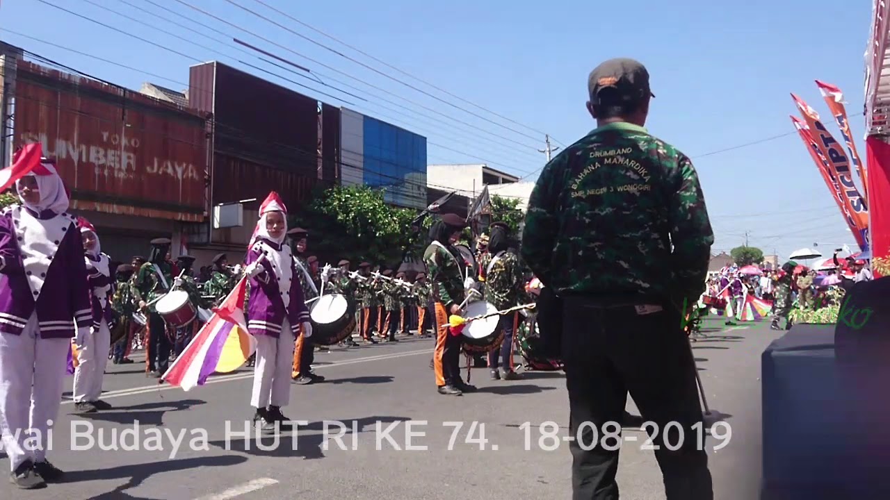 Drum Band SMPN 3 Wonogiri. Karnaval Pawai Budaya 18-08-2019
