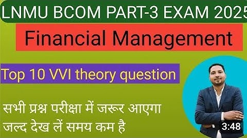 Lnmu financial management top 10 vvi questions jaldi dekh lo #lnmu #financialmanagement #b.com2025 #