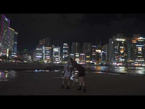 [4K Korea Ambience] 부산 광안리 해변의 여름밤 파도소리. 수면유도, 힐링, 독서, 공부를 위한 ASMR