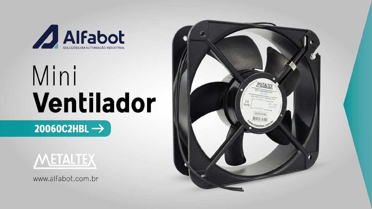 Ventilador 20060C2HBL 200x200x60mm - 220VCA