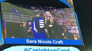 05/18/2019 - Sara Craft’s commencement from Creighton University with a Bachelor’s in Neuroscience.