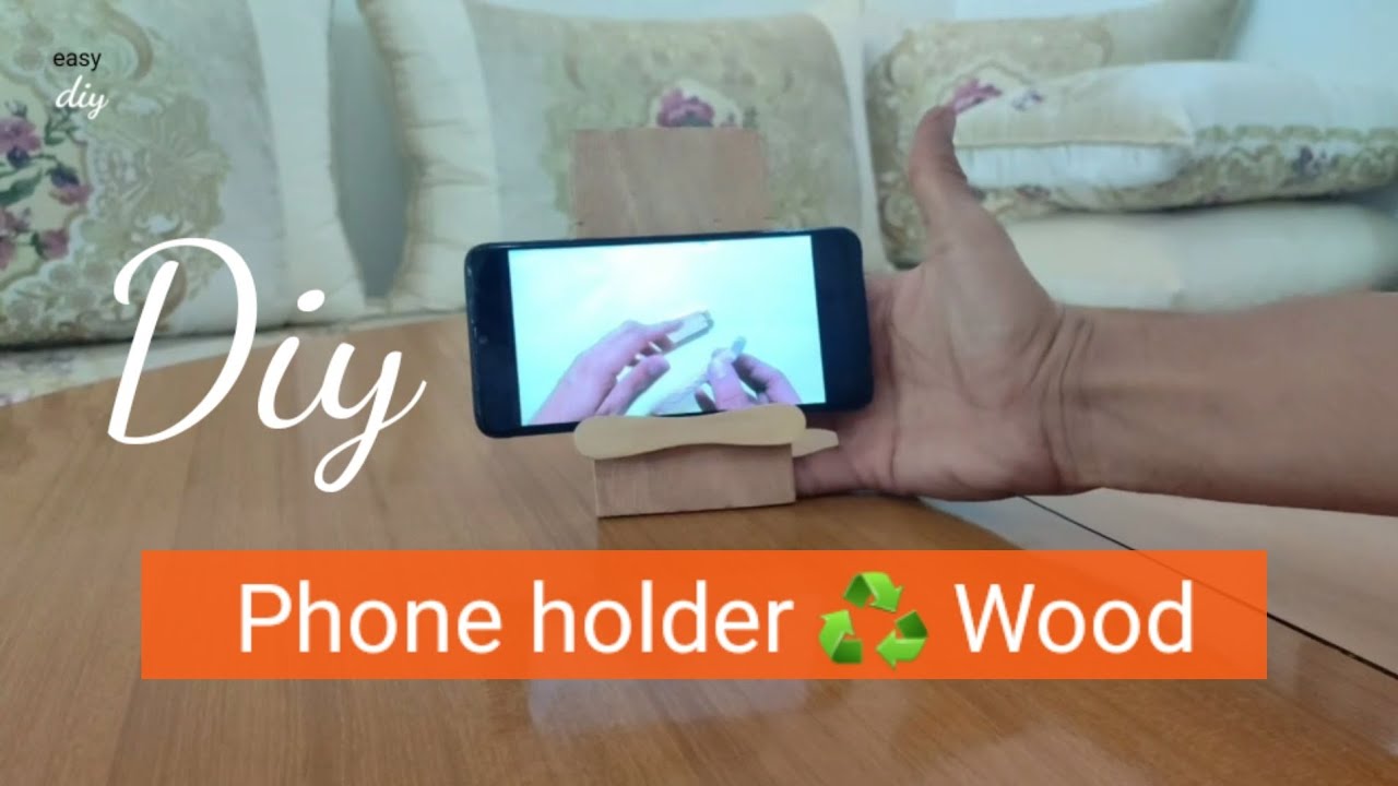 Diy Phone holder ♻️ Wood / easy idea . YouTube