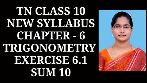 10th Maths Ch-6 Trigonometry | Ex-6.1 (10th sum) | Samacheer One plus One channel