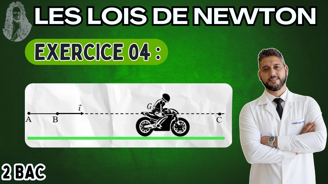 Les lois de NEWTON🔸Exercice 04🔸Mécanique🔸2 bac BIOF🔸Prof Mouslim