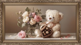 8-Hour Valentine’s Day Teddy Bear Still Life | Romantic TV Wall Art Background Screensaver (4K UHD) screenshot 5
