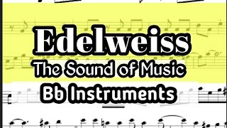 Edelweiss Tenor Soprano Clarinet Trumpet Sheet Music Backing Track Play Along Partitura