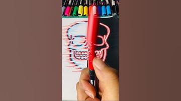 One Drawing 2 Different Styles (1 VIDEO) With Posca🔥💀#shorts shortfeed #new #posca #art #trending
