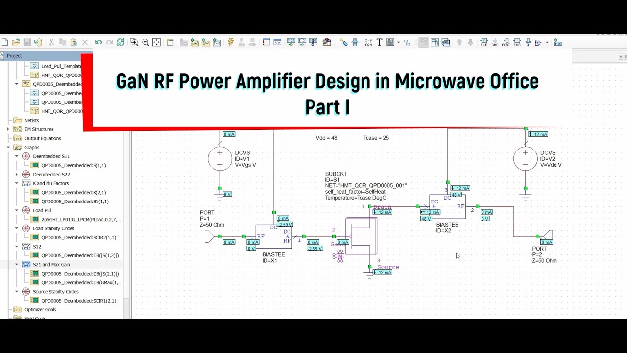 MovaMicrowave Designs GaN RF Power Amplifier in Microwave Office - Part ...
