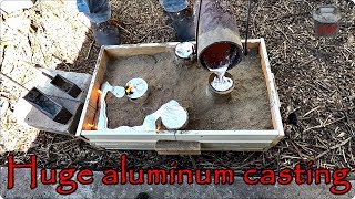 Huge Aluminum Casting - 4 Risers. Hanger