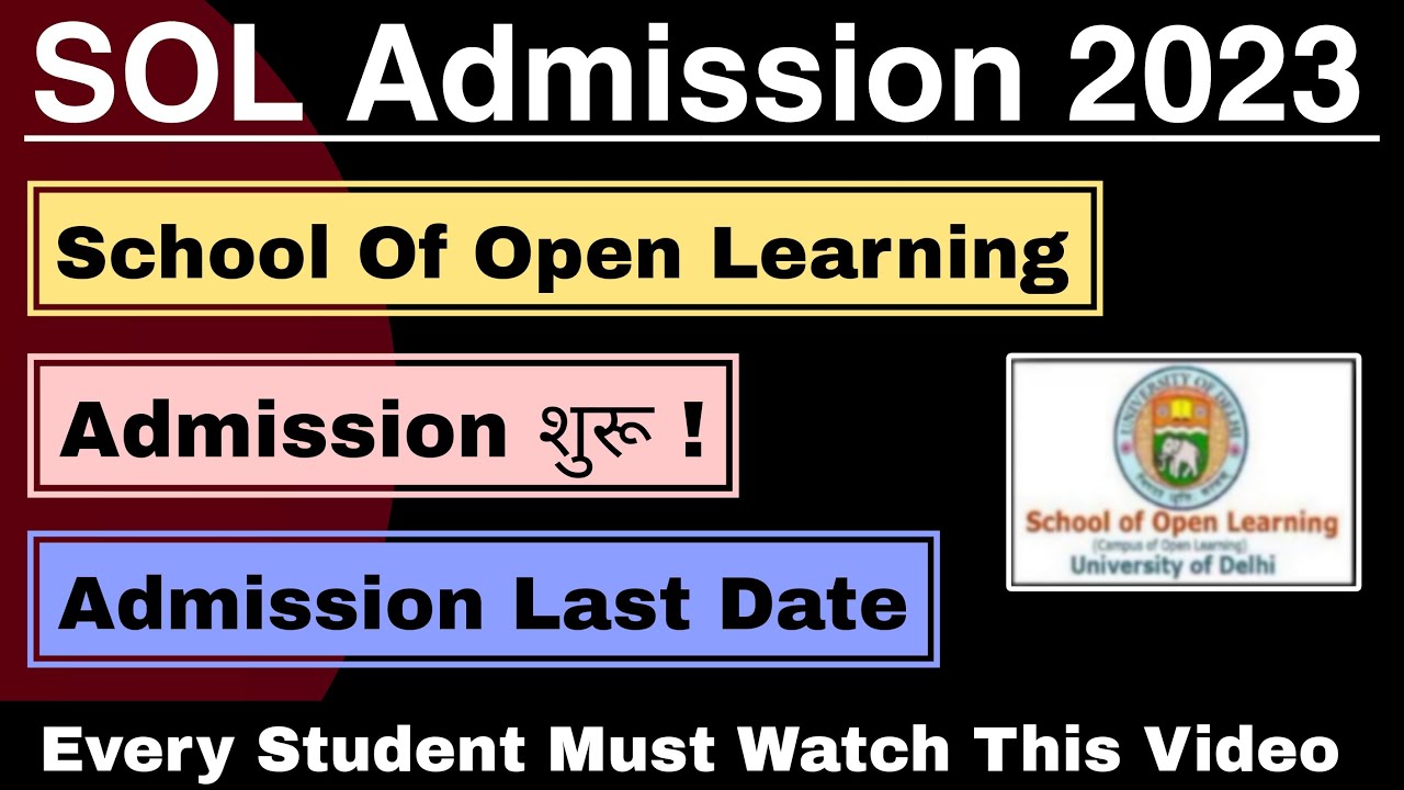 Sol New Admission 2023 | UG And PG | Du Sol Update | JK Study Stuff