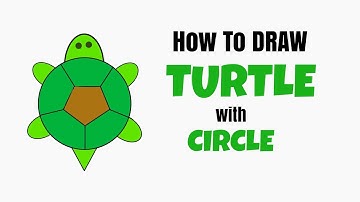 How to draw a Turtle with a Circle for Preschool & Kindergarten kids