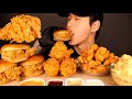 Asmr mukbang kfc fried chicken  chicken sandwiches  popcorn chicken  mac n cheese no talking