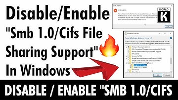 Disable/Enable "Smb 1.0/Cifs File Sharing Support" In Windows 7/8/8.1/10/11