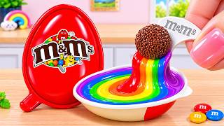Satisfying Baking Mini Rainbow KINDER JOY Chocolate Cake With M&M ASMR