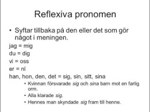 Svenska lektion 168 Reflexiva pronomen