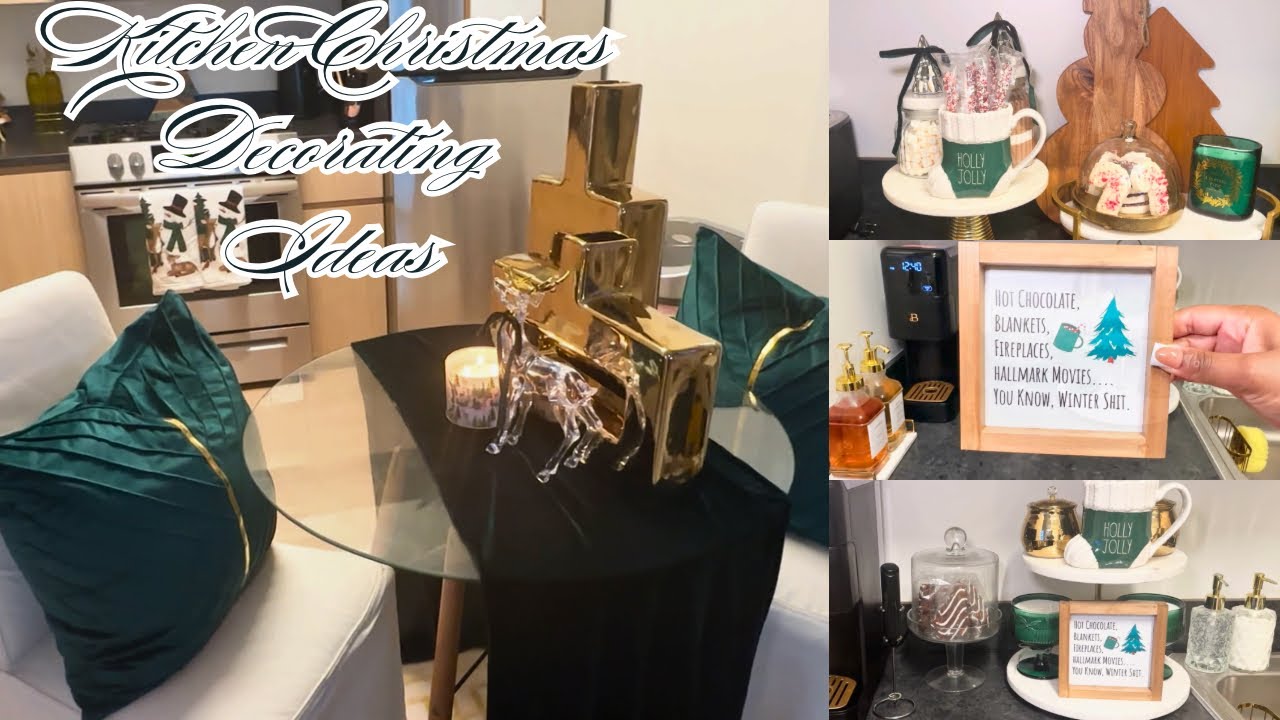 NEW*KITCHEN CHRISTMAS DECORATING IDEAS|CHRISTMAS KITCHEN DECORATION WITH ME|KITCHEN DECORATING IDEAS