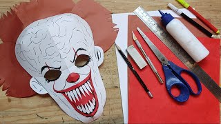 How to Make a PENNYWISE Mask out of Paper || #pennywise From IT Movie