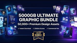 5000GB Ultimate Graphic Design Bundle – Logos, SVGs, Mockups & Marketing Assets , Planner Templates