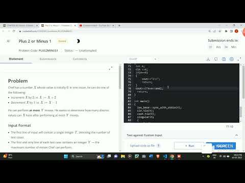 Plus 2 or Minus 1 codechef solution