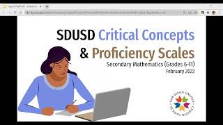 Math Critical Concepts/Proficiency Scales