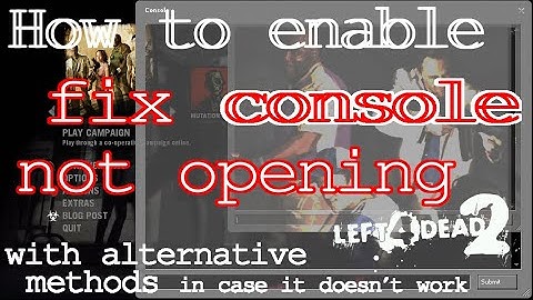 How to enable / fix console not opening in Left 4 Dead 2 / L4D2 console commands